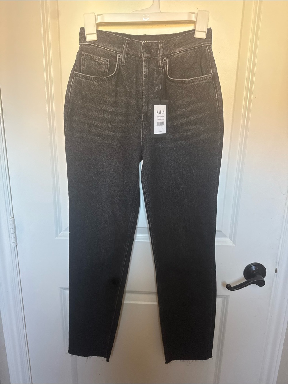 Rails High-Rise Straight Jeans in Black Wash